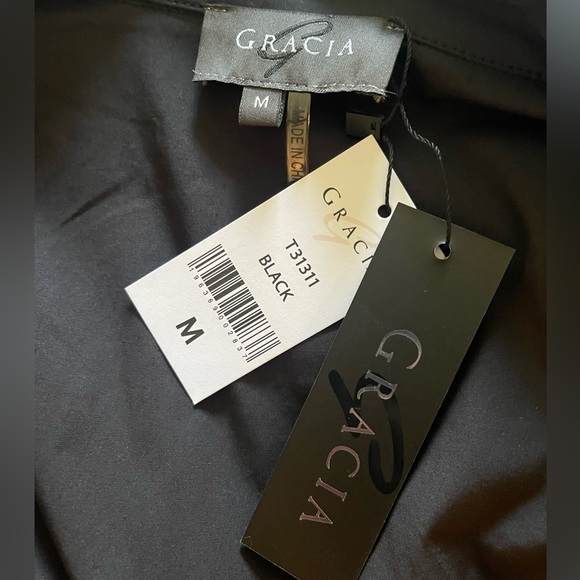 GRACIA Wrap Top Black Medium - Picture 6 of 10